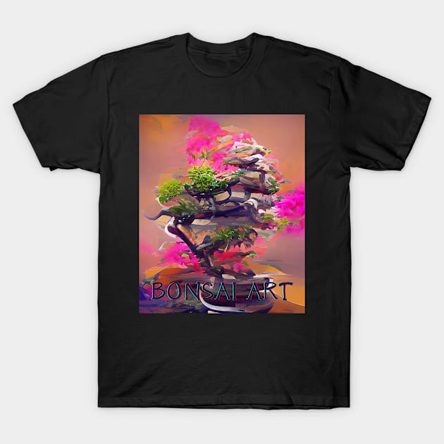 Bonsai Art, Colorful Algoart T-Shirt by TheFatWizard